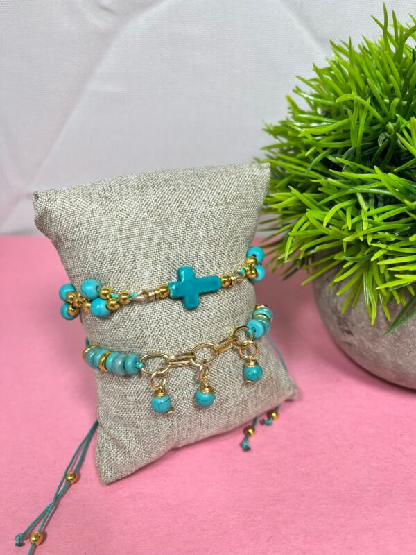 Blue Cross Bracelet